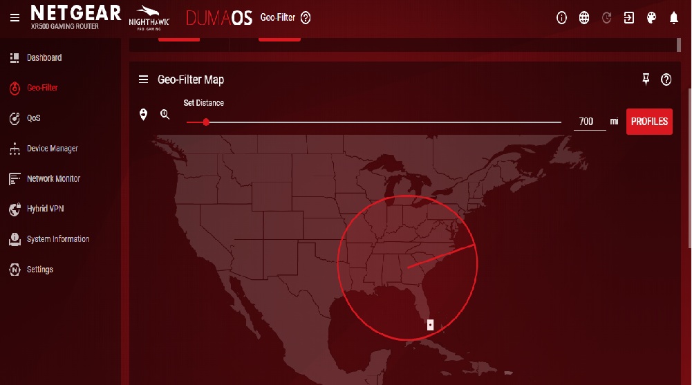 Netgear DumaOS Main Screen
